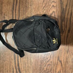 Adidas Quilted Black and Gold Backpack